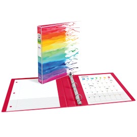 AVERY Amy Tangerine Designer Collection Binder, 1” Round Rings, 175 Sheet Capacity, Rainbow Paint, (72041)