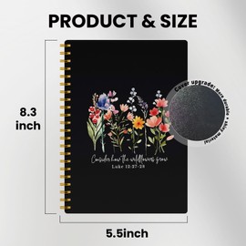 EKGJW Bible Verse Wildflower Spiral Notebook-Christian Floral Journal 5.5x8.3,faith based floral journal, Faith Based Gifts for Women