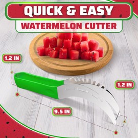 Watermelon Slicer Cutter Tool – Durable Stainless Steel Blade Watermelon Cutter with Ergonomic Handle | Slice or Cube Cantaloupe & Honeydew, Quick, Mess-Free Prep for Summer Snacks, Parties & BBQs