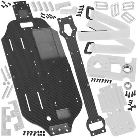 BRCatWPark Carbon Fibre Chassis Upgrades Part for 1/10 Slash 4X4 VXL,RC Chassis Protect Armor Skid Plate Guard Hops Up,Replace #TRA6808,Silver