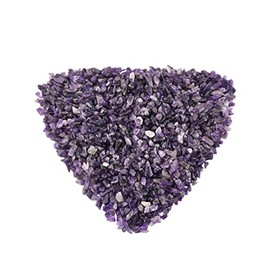 Nupuyai 0.5lb Amethyst Crystal Chip Stones, Irregular Shape Tumbled Crushed Healing Stones Quartz Rocks for Home Decor
