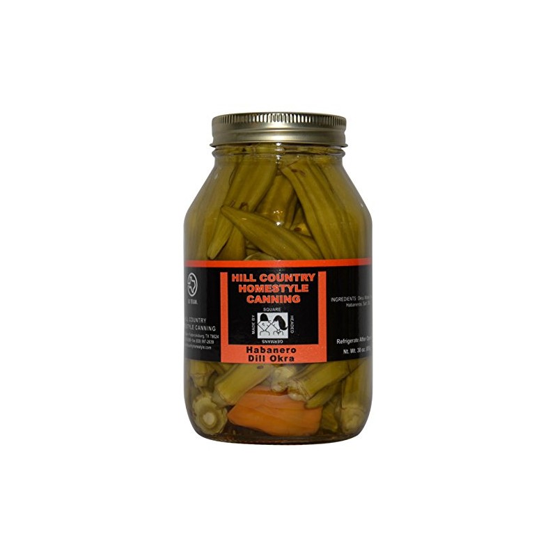 Texas Hill Country Pickled Habanero Dill Okra 32 oz