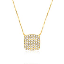 Vxddy Women's Necklace Women Chains for Girls Dainty Pave Pendant 18k Gold-Plated Sterling Silver Trendy Jewellery, Gold, Cubic Zirconia