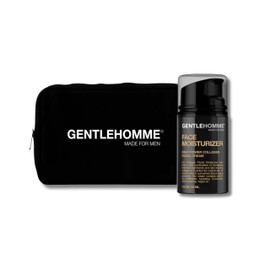 Gentlehomme - Face Moisturizer for Men with Travel Bag - Hydrating & Revitalizing Facial Cream - Helps Smooth, Nourish & Soothe Skin - Day/Night - All Skin Types - Vegan - 1.8oz