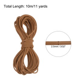 PATIKIL Elastic Cord Heavy Stretch String Rope 3/32" 11 Yards(2.5mm x 10m) Yellow Brown for Crafting DIY Sewing Hook Straps Camping Tie Down Strap