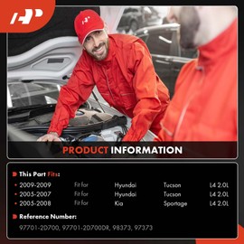 A-Premium A/C Compressor with Clutch Compatible with Hyundai Tucson 2.0L 2005-2007 2009, Kia Sportage 2.0L 2005-2008, 10PA15C Style, 4 Grooves, 3-bolt Mounting