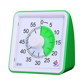 AIMILAR 60 Minute Visual Timer - Silent Timer Time Management Tool for Classroom or Meeting Countdown Clock for Kids and Adults (Green)