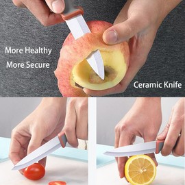 Paring Knife, Ceramic Knife, 4 Inches Large Blade Ultra Sharp Fruit Knife, Safe Ceramic Rust-resistant Baby Knife, Super Sharp Ceramic Paring Knife, Used for Cutting Fruits, Steak, Meat Dishes