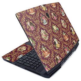 MightySkins Skin for Alienware M15 (2019) - Teatime Cat Damask | Protective, Durable, and Unique Vinyl Decal wrap Cover | Easy to Apply, Remove, and Change Styles | Made in The USA