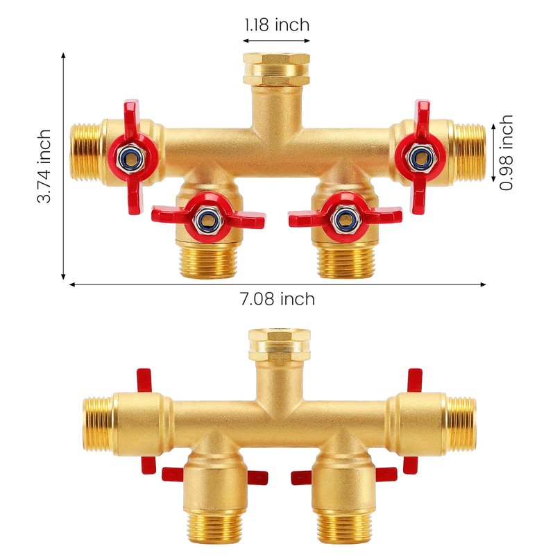 Garden Hose Splitter for Outdoor Use (4 Way)