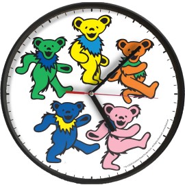 Alberts Gifts Grateful Dead 10 Inch Wall Clock - Assorted Designs - Five Dancing Bears
