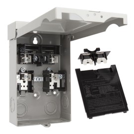 ICOOL 30 Amp Fused Disconnect Switch, Rainproof Pull Out Disconnect 30A 2 Pole 3 Wire 1 Phase 240 VAC UL Listed, AC Disconnect Metal Box for Air Conditioning and HVAC Systems, No Included Fuse