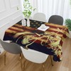 WELLDAY Rectangular Tablecloth Dining Decorative Kitchen Motorcycle American Flag Table