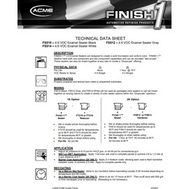 Sherwin Williams Finish 1 - FS512 4.1 VOC Enamel Sealer Undercoat, Gray, 1 Quart (32 oz) w/Slow Hardener FH613 Half Pint (8 oz) - Quart KIT