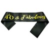 NAUXIUDSJS 40 Fabulous Sash, 40th Birthday Sash, Black Satin Sash