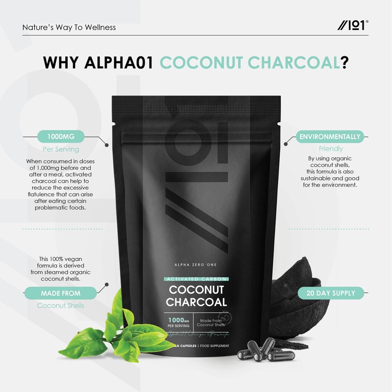 Activated Coconut Charcoal 1000mg | Made from Organic Thai Coconut