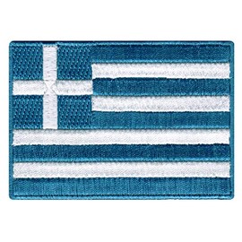 Cypress Collectibles - Greece Flag Patch - Embroidered Appliqué - European Country Iron On Patches - Dimensions: 3.5" x 2.5"