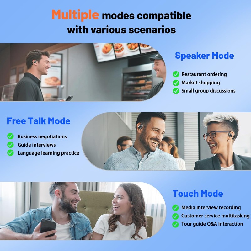 ANVOSED Translation Earbuds Real Time – 156 Languages Translator Earbuds,