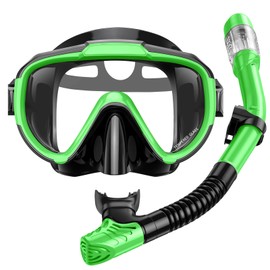 Lealinga Snorkel Set Adults Snorkel Mask Anti-Fog Panoramic View Diving Mask Dry Top Snorkel Kit with Travel Bag Diving Set for Snorkeling Scuba Diving Swimming Travel