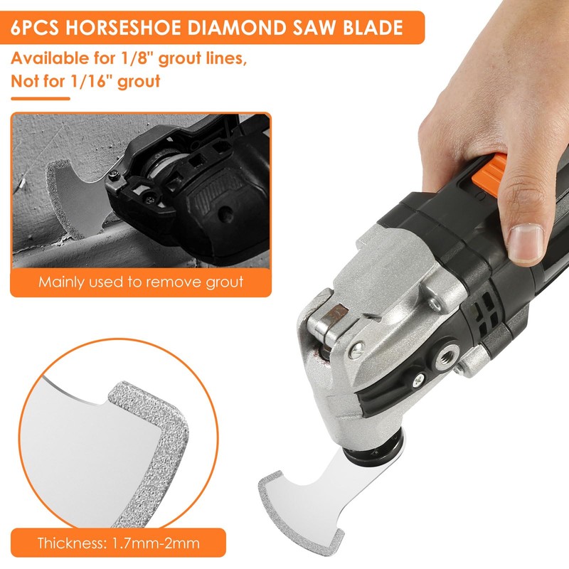 6Pcs Diamond Boot Oscillating Multitool Blades - Durable Grit Grout