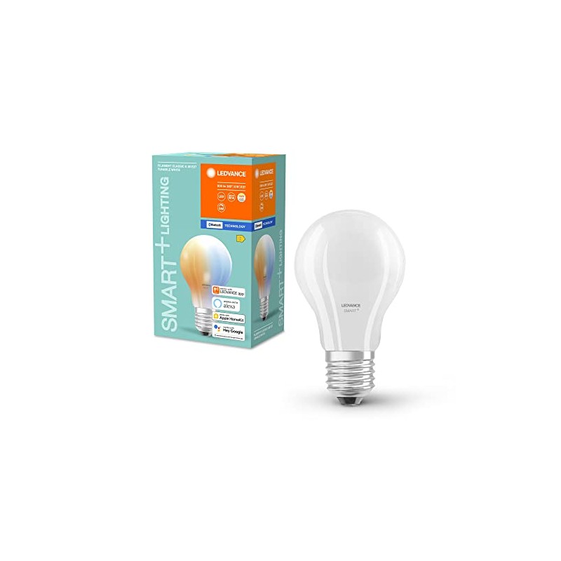 LEDVANCE Smart LED lamp with Bluetooth Technology, E27-base matt Optics,Light