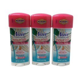 Nair 3pk Nair Hair Remover Stick for Bikini, Arms and Underarms W/ArganOil  3.3ozEa.