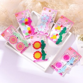 24 Pcs Hair Clips Handmade Cute Colorful Assorted Character Designed Hairpins Accessories Sets for Kids Girls Babies Teens Women All Ages (Sunflowers)