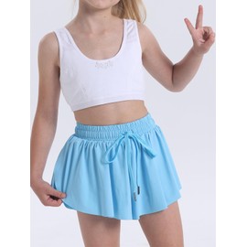 Vsaiddt Pantalones cortos holgados para niñas, pantalones cortos deportivos para correr, motociclista, Azul, 3X-Small