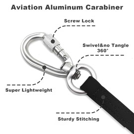 ZALER Long Dog Leash, Waterproof Dog Training Leashes 30ft, Odor Proof Recall Long Line Lead with Aviation Aluminum Screw Lock Carabiner Clip for Small, Medium, Large Dogs (30FT, Black)