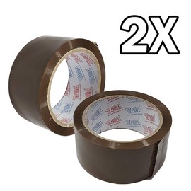 TAHA 2X Rolls Of Strong Brown 48mm X 66M Parcel Tape Packing Packaging Tape