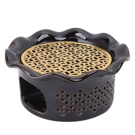 Tea Warmer, Teapot Warmer, Fits Most Teapots, Fire Resistant, Hollow, Energy Saving, Ceramic Tea Pot Warmer Heater Set with Tea Light Holder, Tea Stove Warmer for Tea Set Coffee Cup Tea Pot