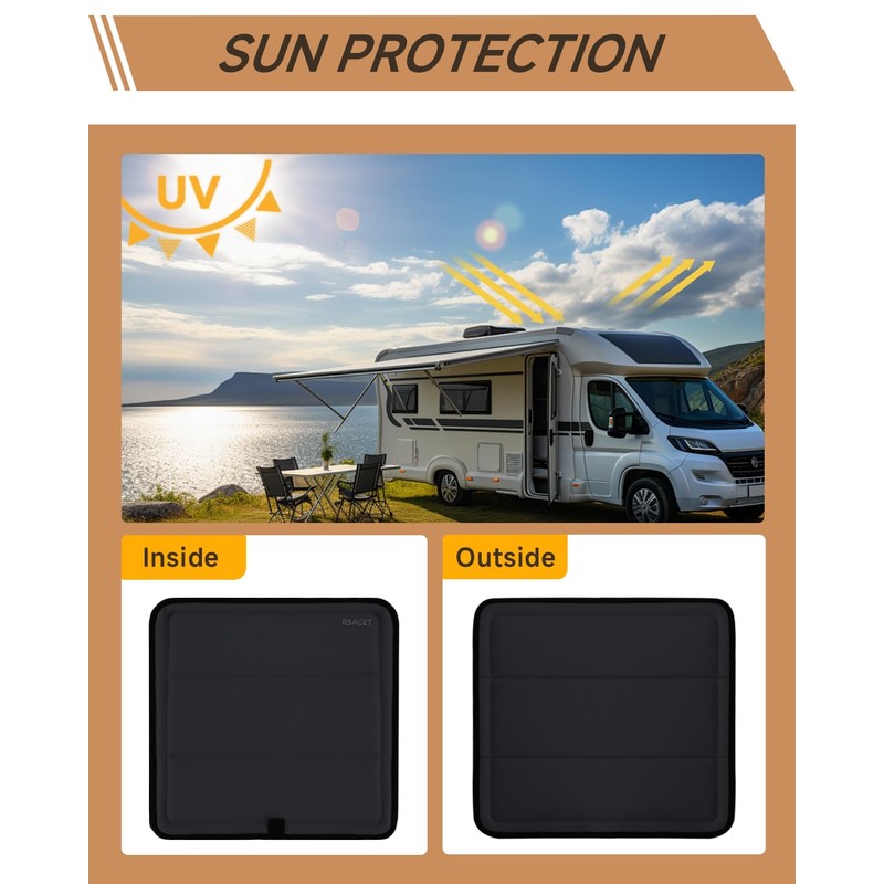 RSACET Magnetic Insulated Roof Vent Sun Cover for MaxxAir Fan,