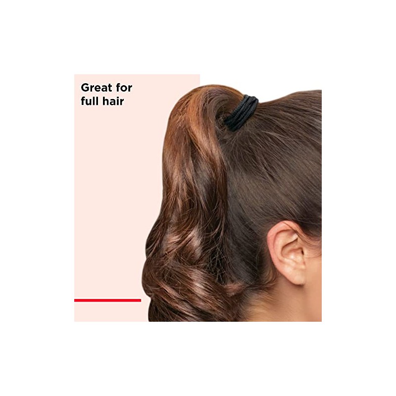 REVLON Extra Long Black Hair Elastics, 16 Count