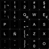 Spanish Latin American Decals for Keyboard Matte Black Background (14x14)