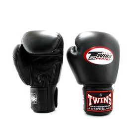 Twins Genuine Leather Boxing Gloves, black