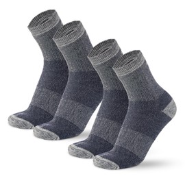 Merino.tech Merino Wool Socks for Men Women - Hiking Merino Wool Quarter Socks Thermal Warm Midweight (Purple Blue Pack of 2, 9-11)