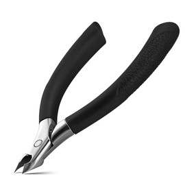 FVION Precision Cuticle Nippers, Cuticle Scissors, Cuticle Remover, Professional 5 mm, Cuticle Cutter with Rubber Handle, Manicure Tool (Black)
