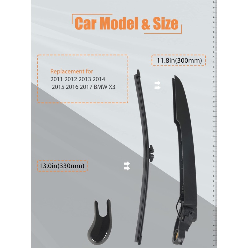 MIKKUPPA Rear Wiper Arm Blade, Replacement for 2009-2016 Ford Expedition,