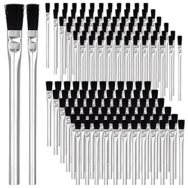 144 Pcs Acid Brush Bulk Boar Hair Acid Flux Brushes Epoxy Wood Glue Brush Metal Tubular Handle Disposable Glue Brushes for Woodworking Soldering Crafting Home(1/2 Inch, 3/8 Inch Wide)