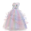 LZH Girls Unicorn Flower Dress Costume Cosplay Princess Birthday Party