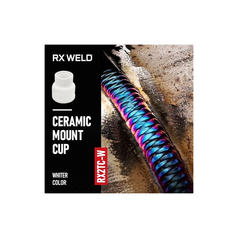 RX WELD #12 Ceramic (Twin Pack) White TIG Welding Cups