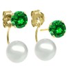Gem Stone King 14K Yellow Gold Jacket Earrings with 5MM