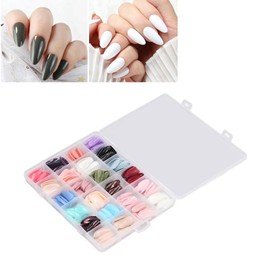 Set mit falschen Nagelspitzen zum Aufdrücken, 24 Farben 576 teiliges Set mit künstlichen Nagelspitzen vollständige Abdeckung reine Farbe modische Kunstspitzen zum Aufdrücken künstlicher Nägel für DIY