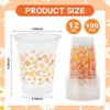AimFun Daisy Groovy Plastic Cups Pink Orange Flower Party Cups