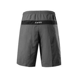 Santic Pantalones cortos para bicicleta de montaña con acolchado 3D para hombre, Sin pantalones cortos acolchados-gris, X-Small