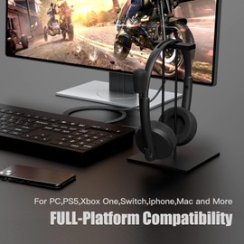 Venker USB Headset with Microphone for PC Laptop, 3.5mm Jack Noise Cancelling Office Headset for PC, Laptop, Multi-Use USB Earphone for Call Center, Skype Webinar Office Business