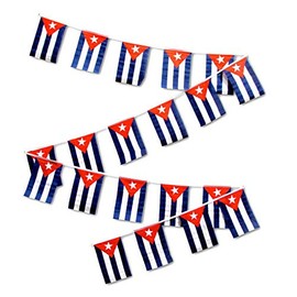 30ft String Flag Set of 20 Cuba Cuban 12x18 Bunting Flag Banner Flags - Quality Flags