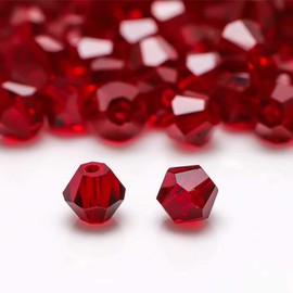 FAMLEAF 100 Pcs Crystal Glass Beads, 8mm Glass Bead for Jewelry Making, Bicone Beads,Faceted Bicone Crystal Glass Beads, DIY Beads Bicone Beads for Jewelry Making