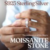 Halukakah Men's Moissanite Ring The Eye of Horus in Platinum-plated