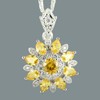 RIZILIA Blossom Pendant with 46cm(18") Chain & Round Cut Gemstones